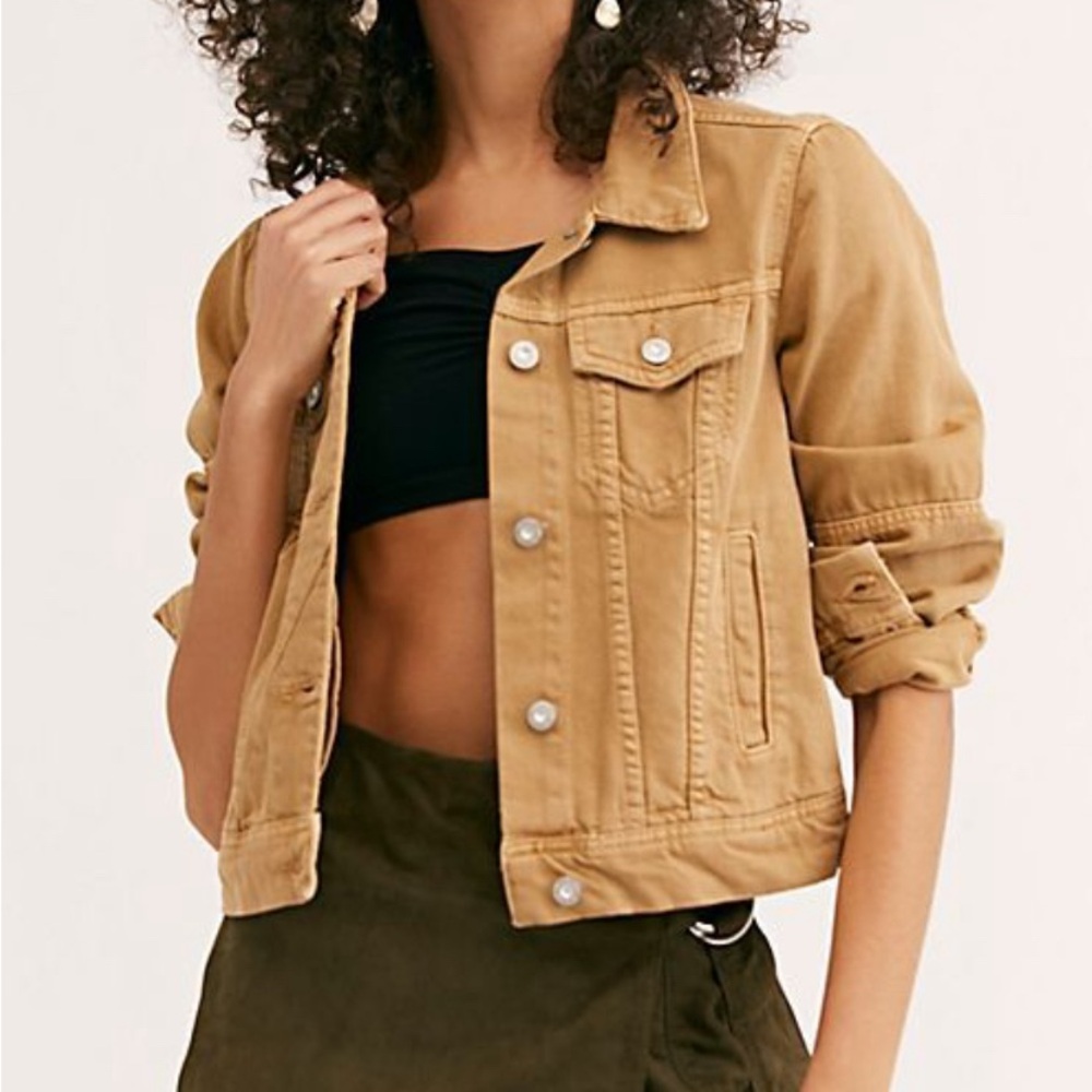 SOLD - Free People Rumors Denim Jacket 🧥 Camel, 🐪 tan